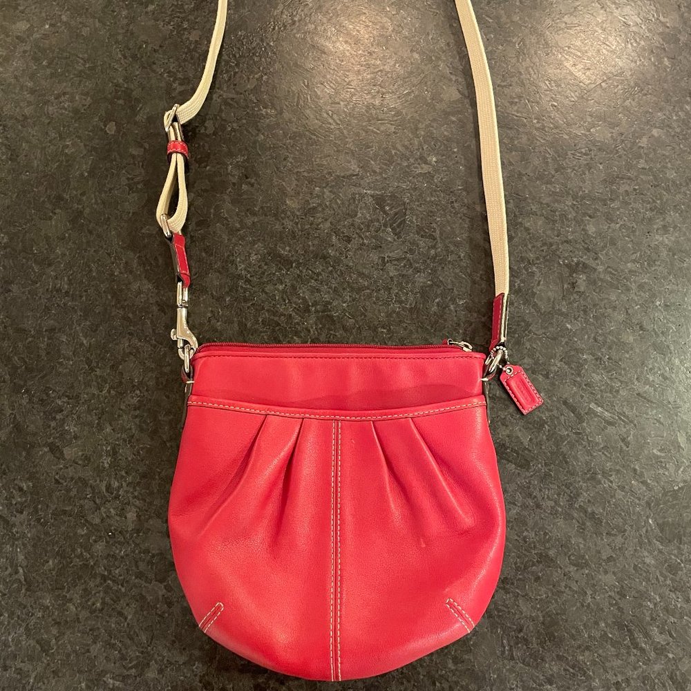 COACH red crossbody purse in great condition